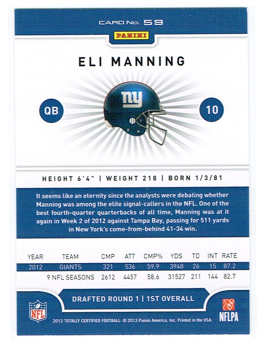 A8185- 2012 Totally Certified Football Cards 1-100 - You Pick - 15+ FREE SHIP - Picture 97 of 157