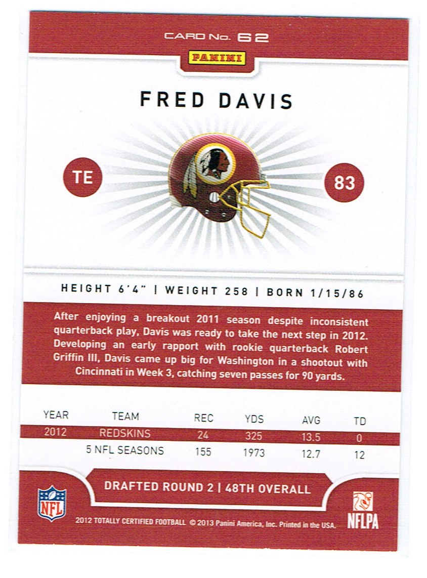 A8185- 2012 Totally Certified Football Cards 1-100 - You Pick - 15+ FREE SHIP - Picture 103 of 157