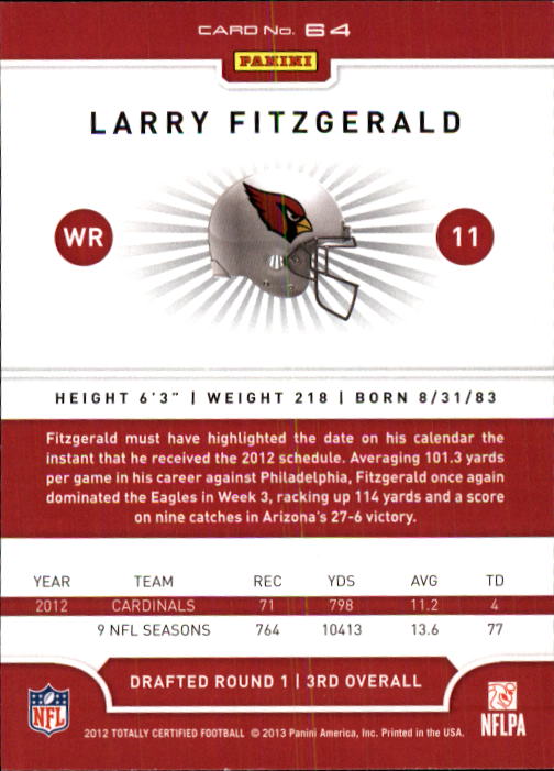 A8185- 2012 Totally Certified Football Cards 1-100 - You Pick - 15+ FREE SHIP - Picture 107 of 157