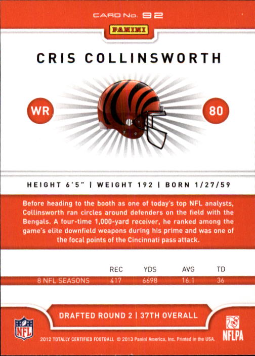 A8185- 2012 Totally Certified Football Cards 1-100 - You Pick - 15+ FREE SHIP - Picture 147 of 157