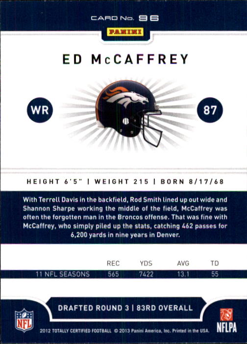 A8185- 2012 Totally Certified Football Cards 1-100 - You Pick - 15+ FREE SHIP - Picture 153 of 157