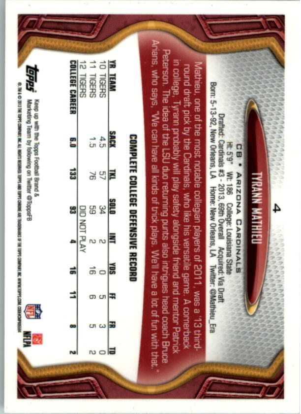 2013 Topps Chrome Football Part 1 Main Set Cards #1 to #220 - Picture 7 of 429