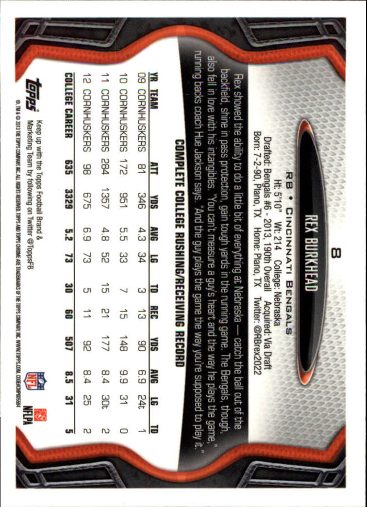 2013 Topps Chrome Football Part 1 Main Set Cards #1 to #220 - Picture 15 of 429
