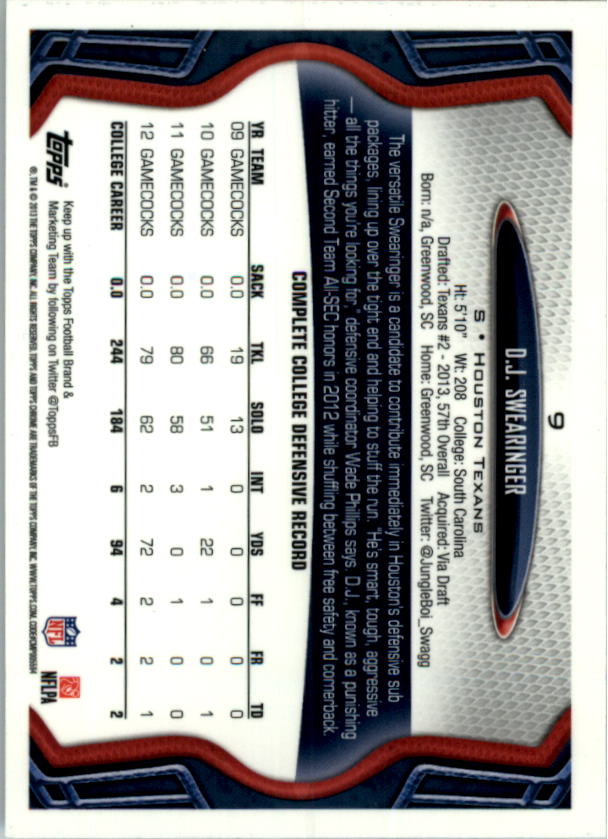 2013 Topps Chrome Football Part 1 Main Set Cards #1 to #220 - Picture 17 of 429