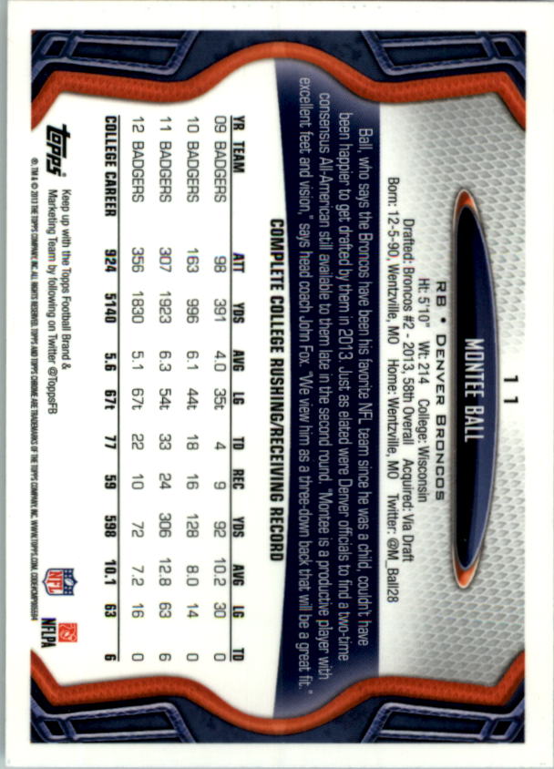 2013 Topps Chrome Football Part 1 Main Set Cards #1 to #220 - Picture 21 of 429