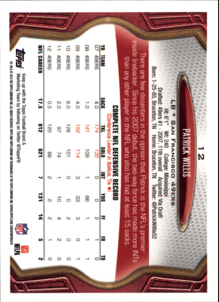 2013 Topps Chrome Football Part 1 Main Set Cards #1 to #220 - Picture 23 of 429