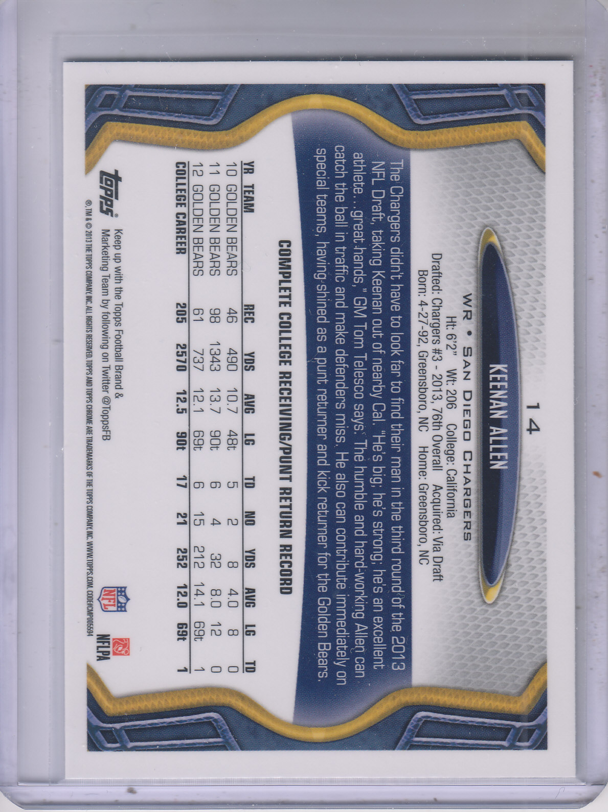 2013 Topps Chrome Football Part 1 Main Set Cards #1 to #220 - Picture 27 of 429