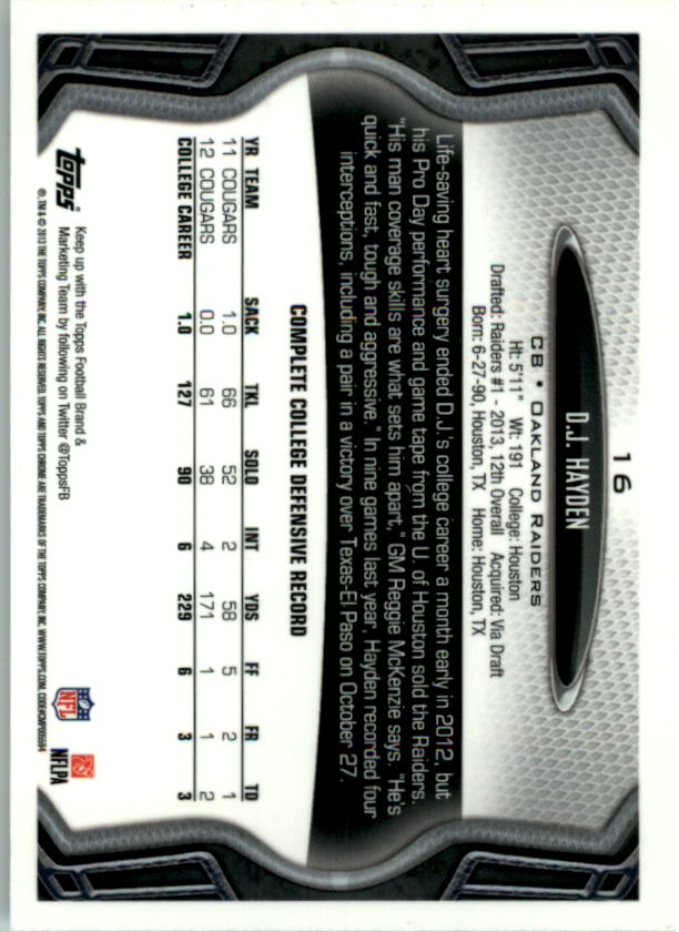 2013 Topps Chrome Football Part 1 Main Set Cards #1 to #220 - Picture 31 of 429