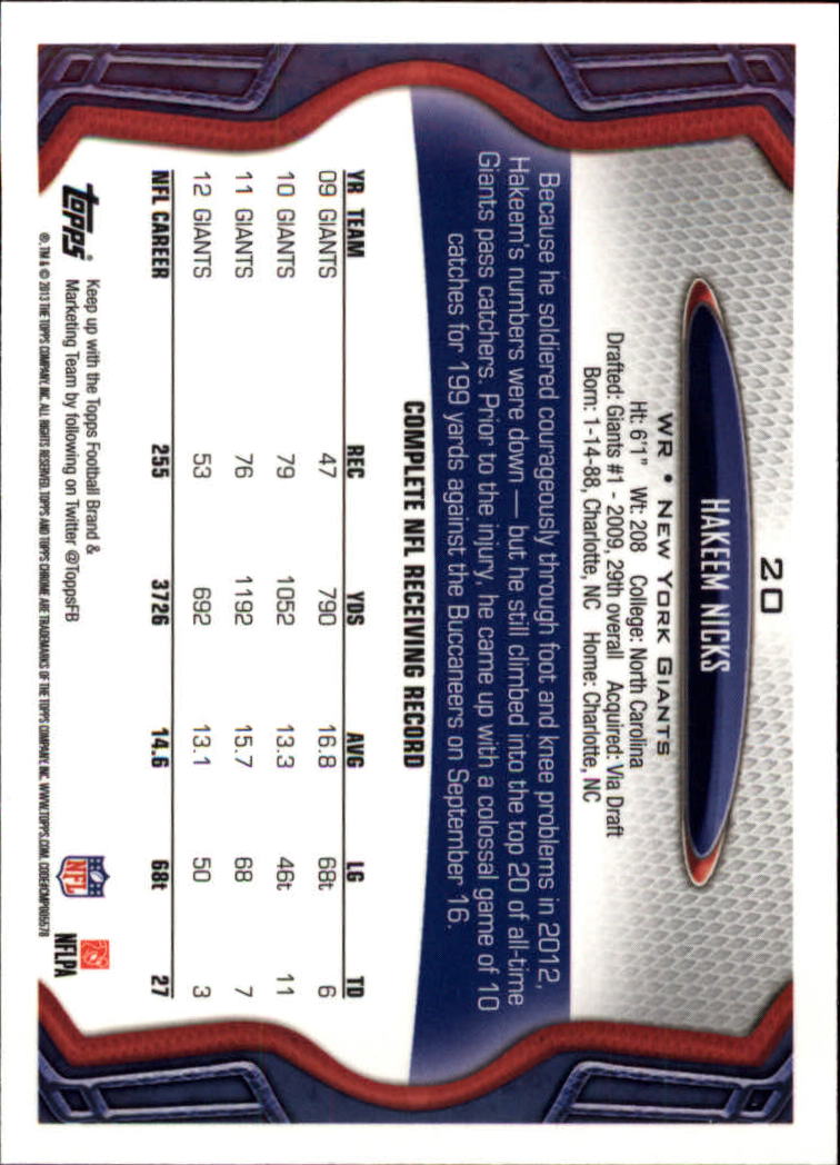 2013 Topps Chrome Football Part 1 Main Set Cards #1 to #220 - Picture 39 of 429