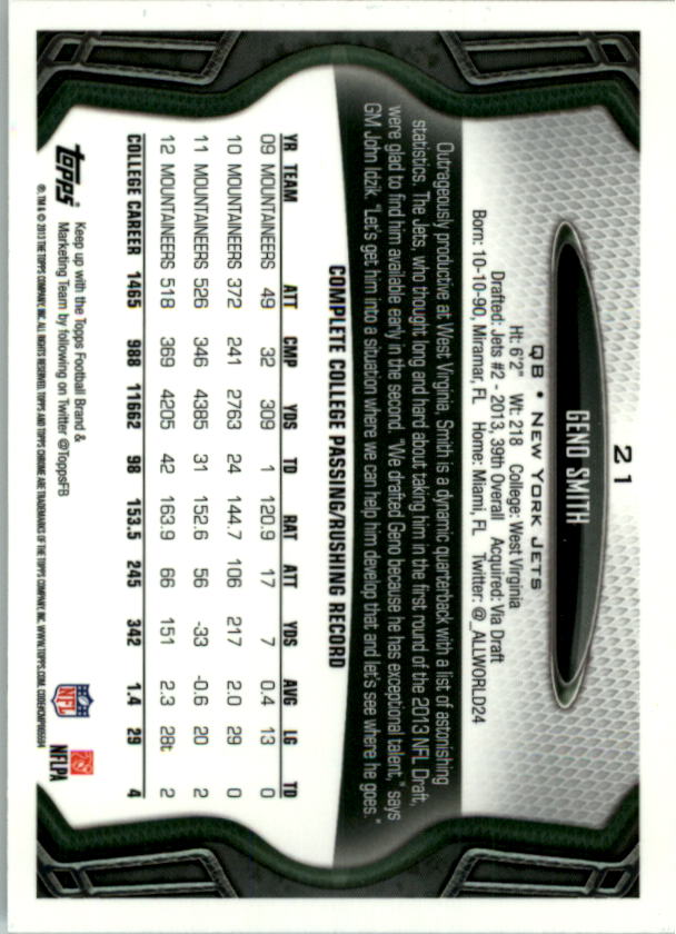 2013 Topps Chrome Football Part 1 Main Set Cards #1 to #220 - Picture 41 of 429