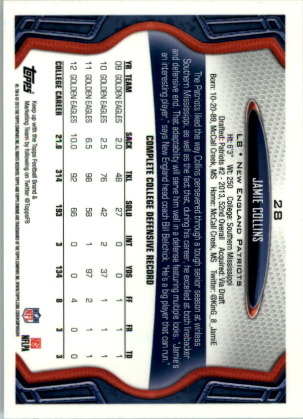 2013 Topps Chrome Football Part 1 Main Set Cards #1 to #220 - Picture 53 of 429