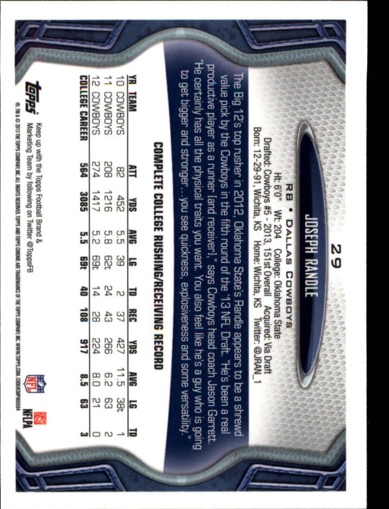 2013 Topps Chrome Football Part 1 Main Set Cards #1 to #220 - Picture 55 of 429