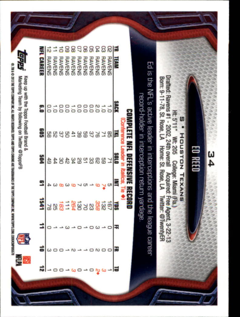 2013 Topps Chrome Football Part 1 Main Set Cards #1 to #220 - Picture 65 of 429
