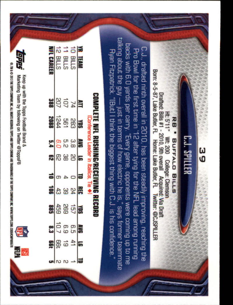 2013 Topps Chrome Football Part 1 Main Set Cards #1 to #220 - Picture 75 of 429