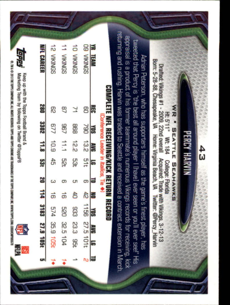 2013 Topps Chrome Football Part 1 Main Set Cards #1 to #220 - Picture 83 of 429