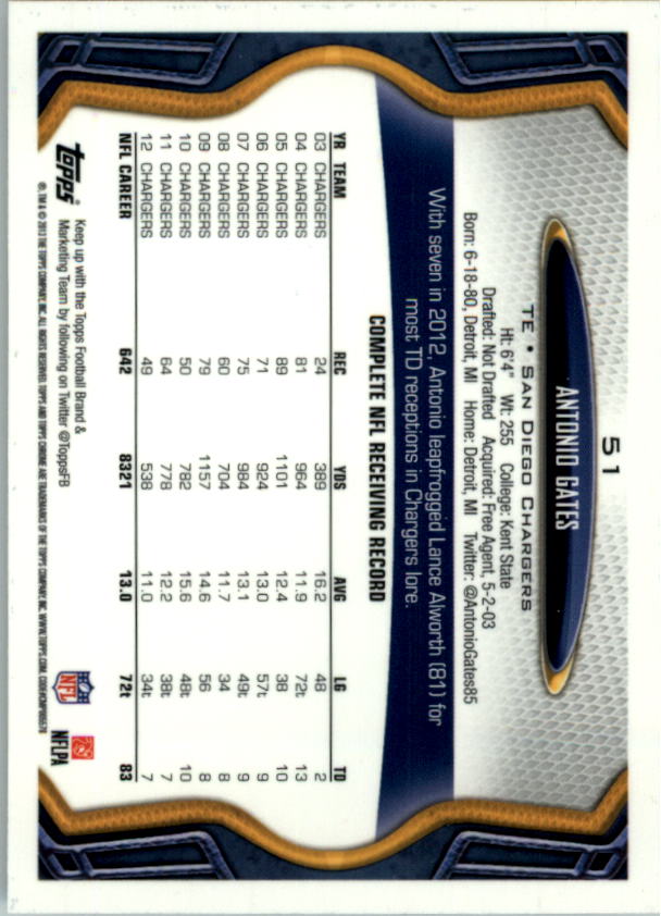 2013 Topps Chrome Football Part 1 Main Set Cards #1 to #220 - Picture 99 of 429