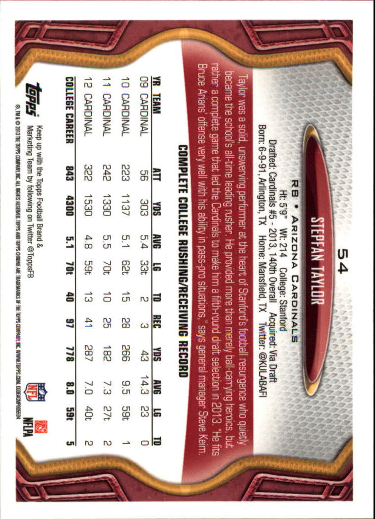 2013 Topps Chrome Football Part 1 Main Set Cards #1 to #220 - Picture 105 of 429