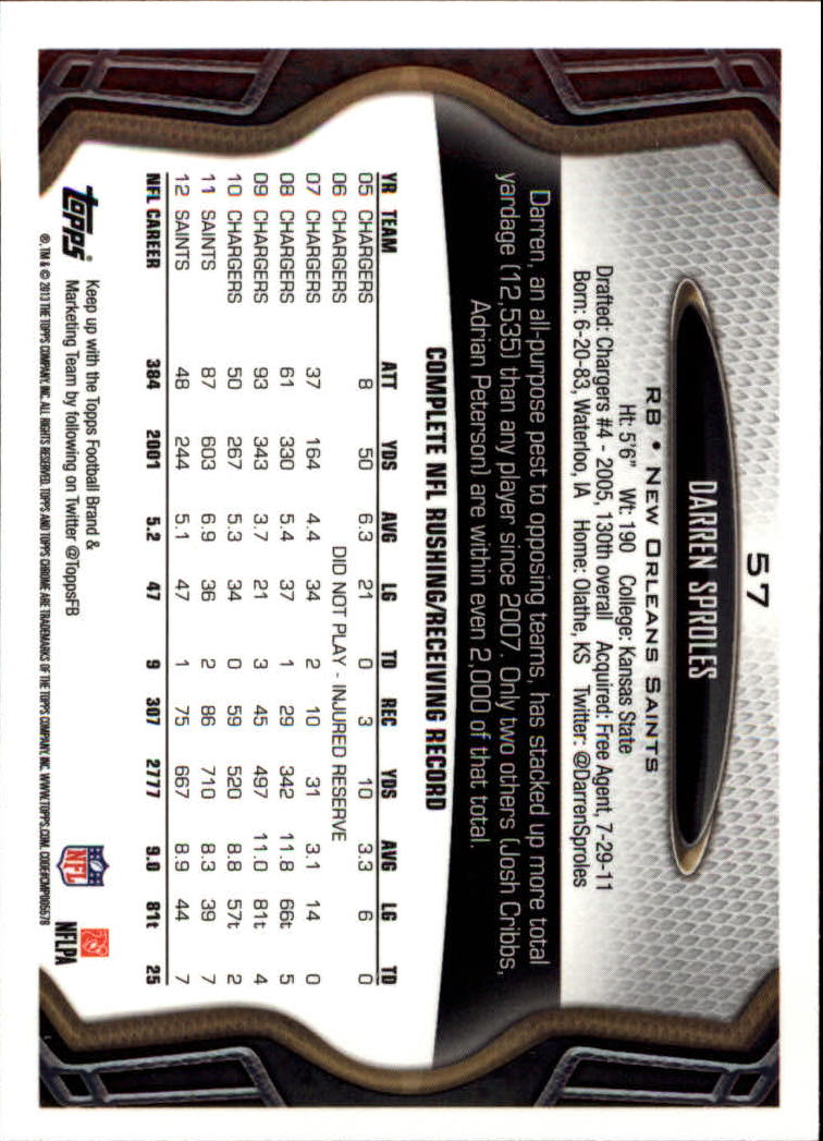 2013 Topps Chrome Football Part 1 Main Set Cards #1 to #220 - Picture 111 of 429