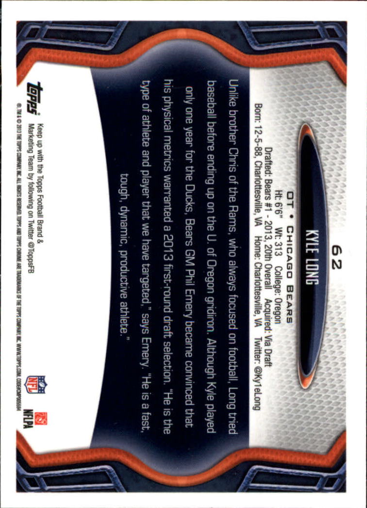 2013 Topps Chrome Football Part 1 Main Set Cards #1 to #220 - Picture 121 of 429