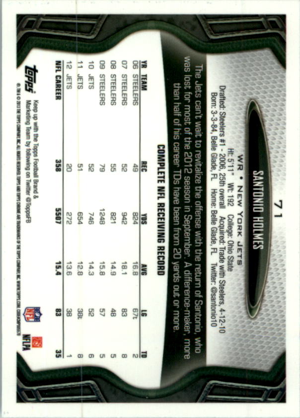 2013 Topps Chrome Football Part 1 Main Set Cards #1 to #220 - Picture 139 of 429
