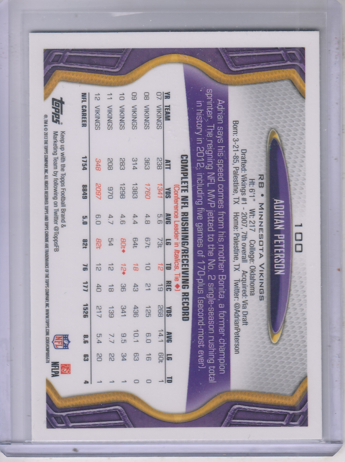 2013 Topps Chrome Football Part 1 Main Set Cards #1 to #220 - Picture 195 of 429