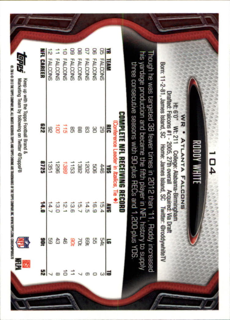 2013 Topps Chrome Football Part 1 Main Set Cards #1 to #220 - Picture 203 of 429