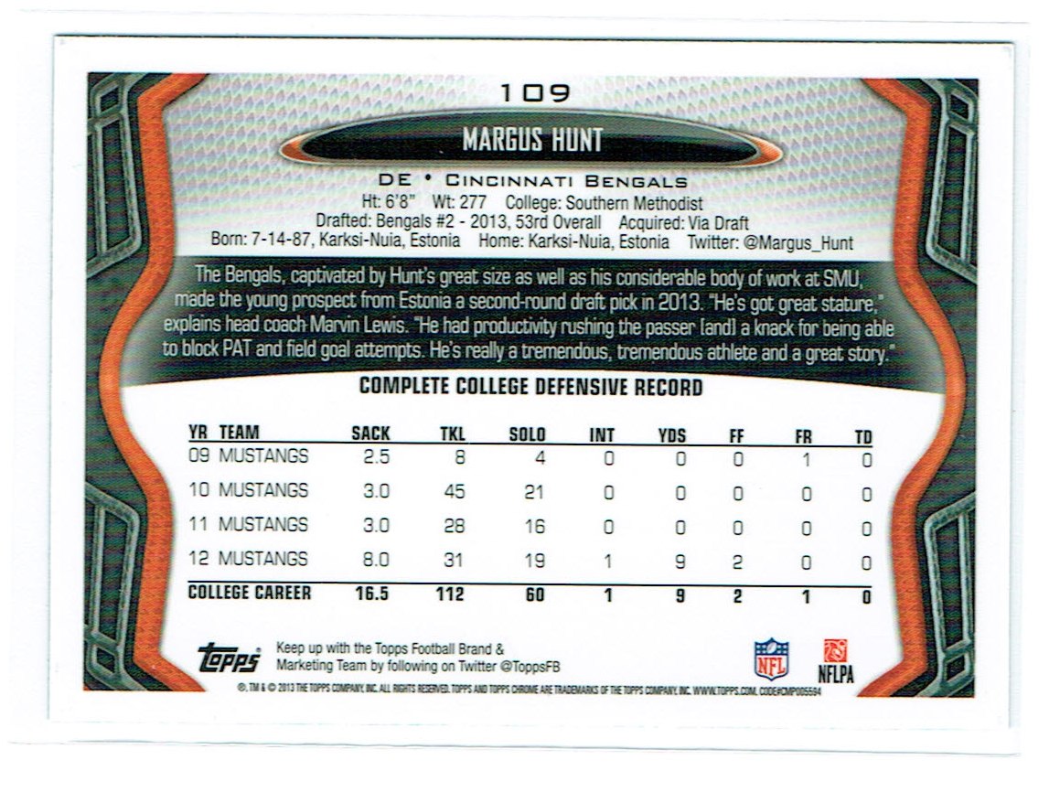 2013 Topps Chrome Football Part 1 Main Set Cards #1 to #220 - Picture 213 of 429