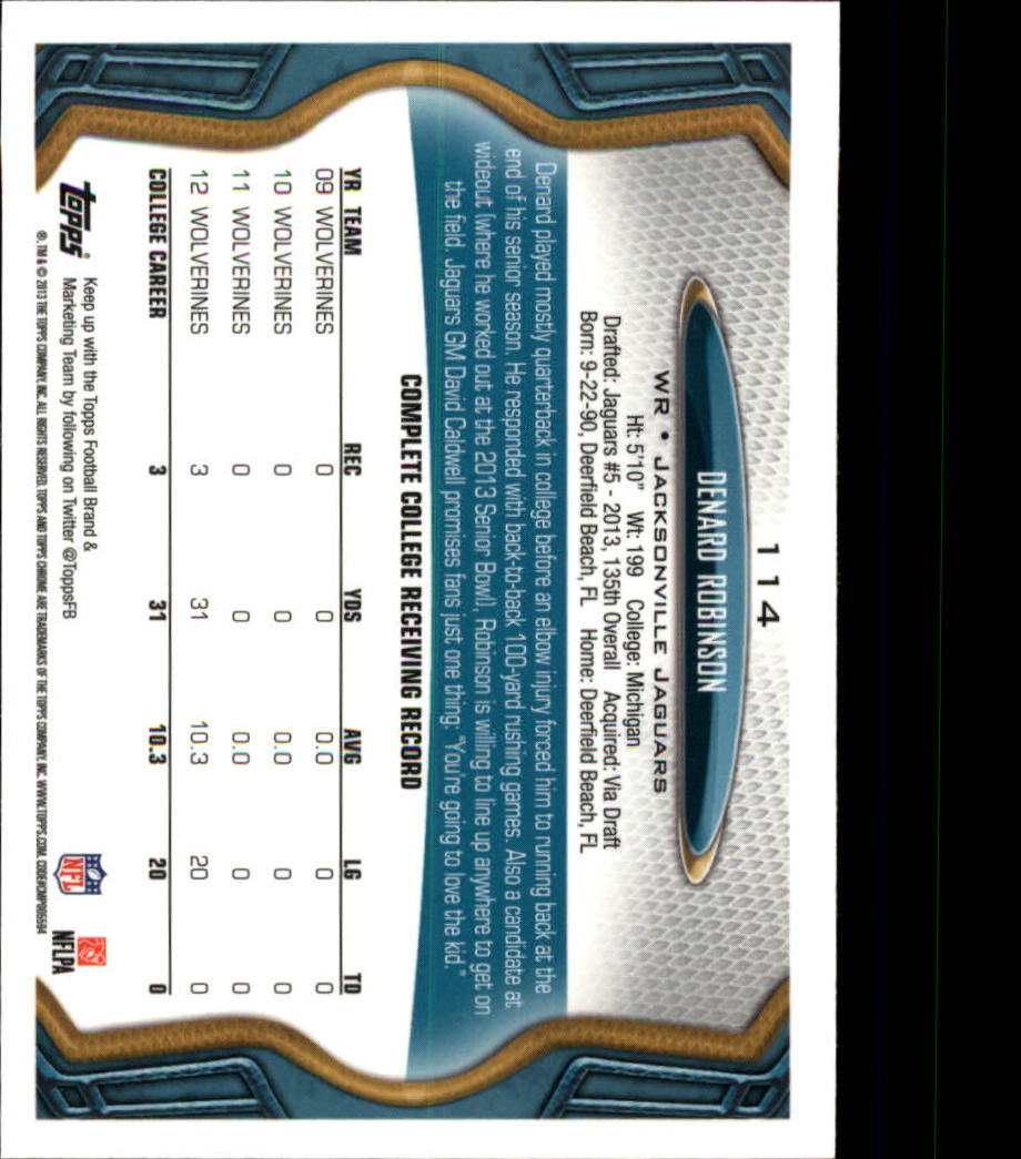 2013 Topps Chrome Football Part 1 Main Set Cards #1 to #220 - Picture 223 of 429