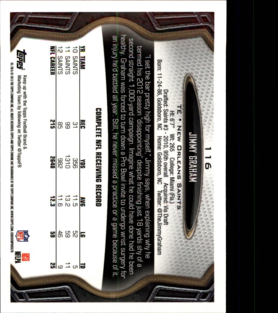 2013 Topps Chrome Football Part 1 Main Set Cards #1 to #220 - Picture 227 of 429