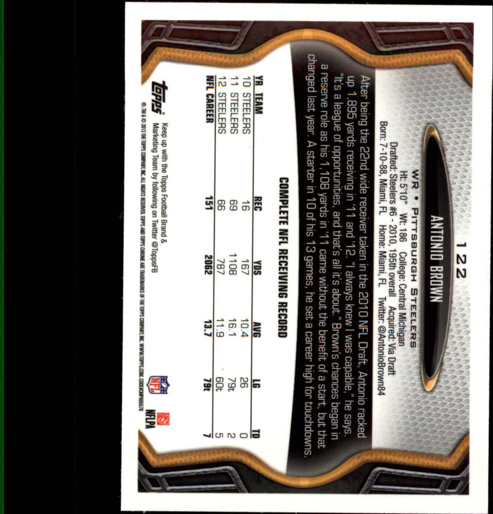 2013 Topps Chrome Football Part 1 Main Set Cards #1 to #220 - Picture 237 of 429
