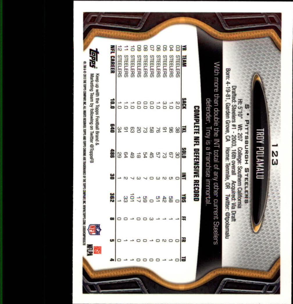 2013 Topps Chrome Football Part 1 Main Set Cards #1 to #220 - Picture 239 of 429