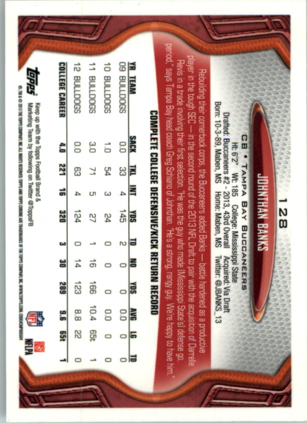 2013 Topps Chrome Football Part 1 Main Set Cards #1 to #220 - Picture 249 of 429
