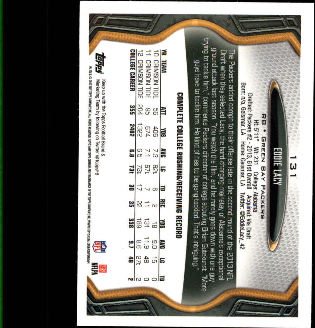 2013 Topps Chrome Football Part 1 Main Set Cards #1 to #220 - Picture 255 of 429