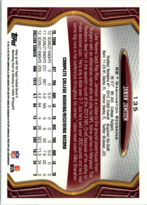 2013 Topps Chrome Football Part 1 Main Set Cards #1 to #220 - Picture 263 of 429