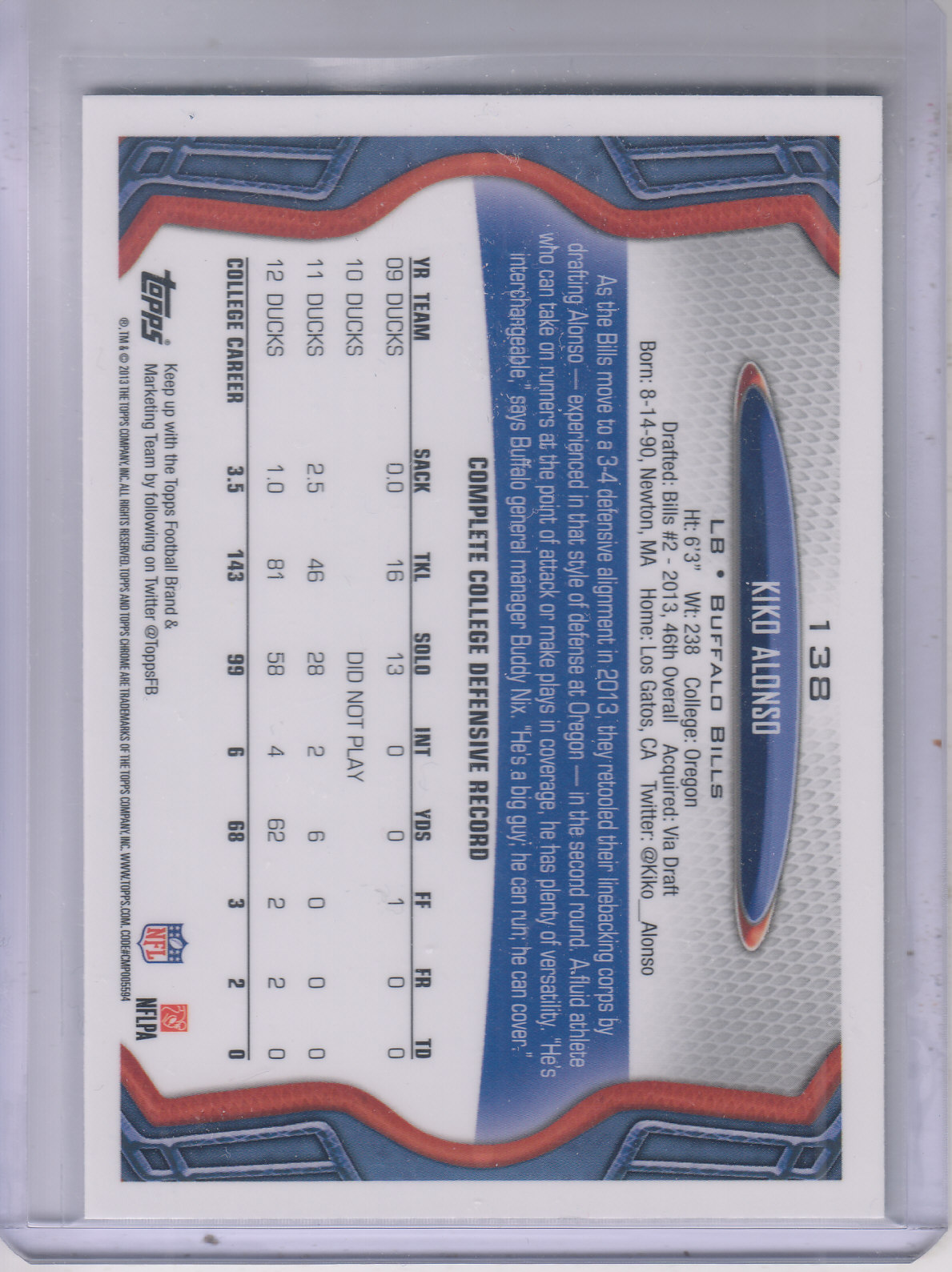 2013 Topps Chrome Football Part 1 Main Set Cards #1 to #220 - Picture 269 of 429