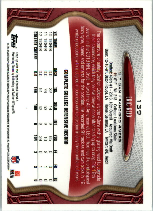2013 Topps Chrome Football Part 1 Main Set Cards #1 to #220 - Picture 271 of 429