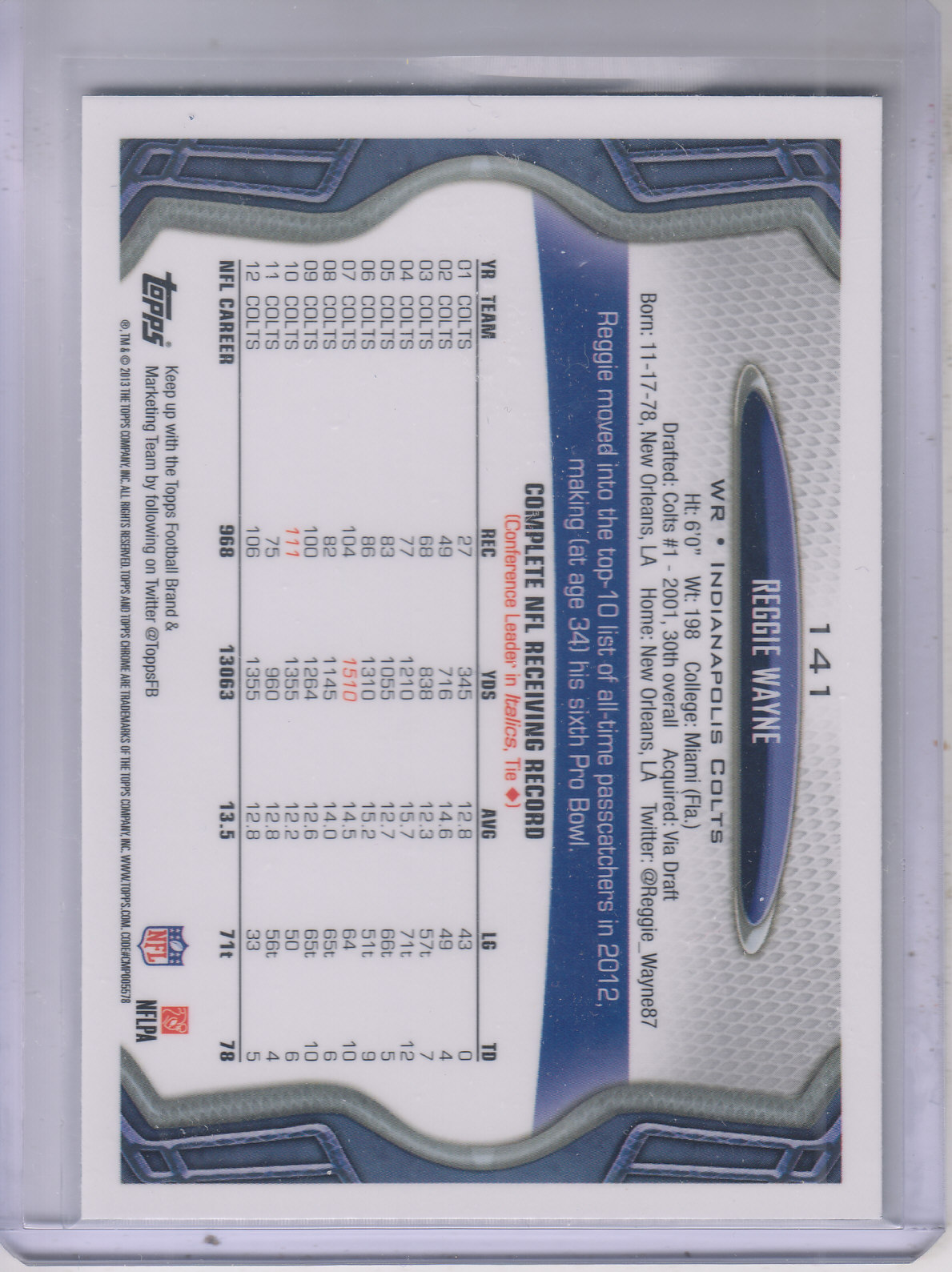 2013 Topps Chrome Football Part 1 Main Set Cards #1 to #220 - Picture 275 of 429