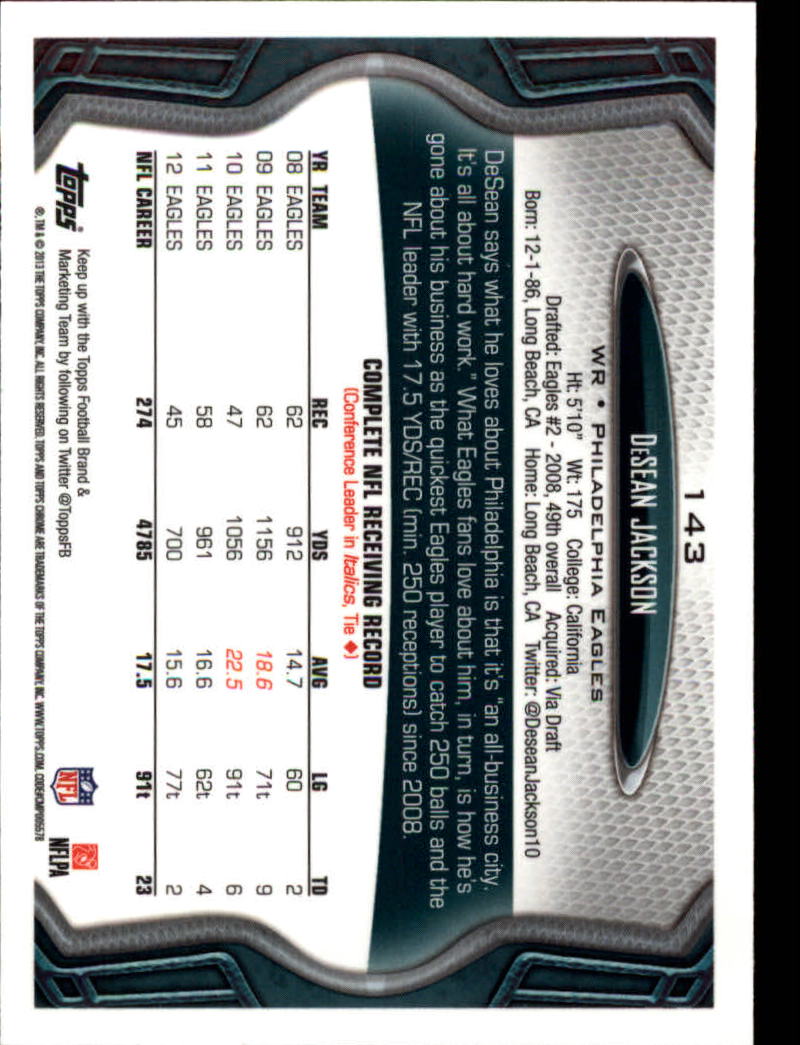 2013 Topps Chrome Football Part 1 Main Set Cards #1 to #220 - Picture 279 of 429