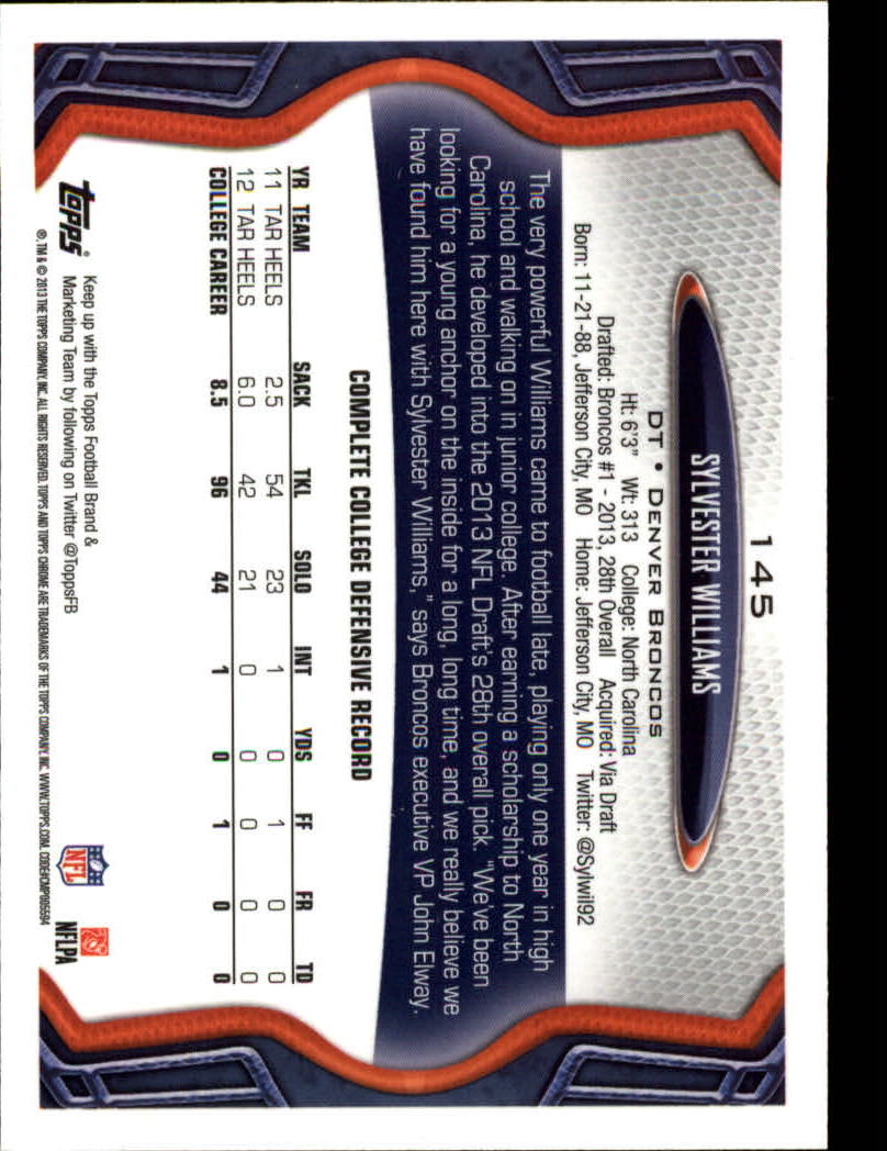 2013 Topps Chrome Football Part 1 Main Set Cards #1 to #220 - Picture 283 of 429