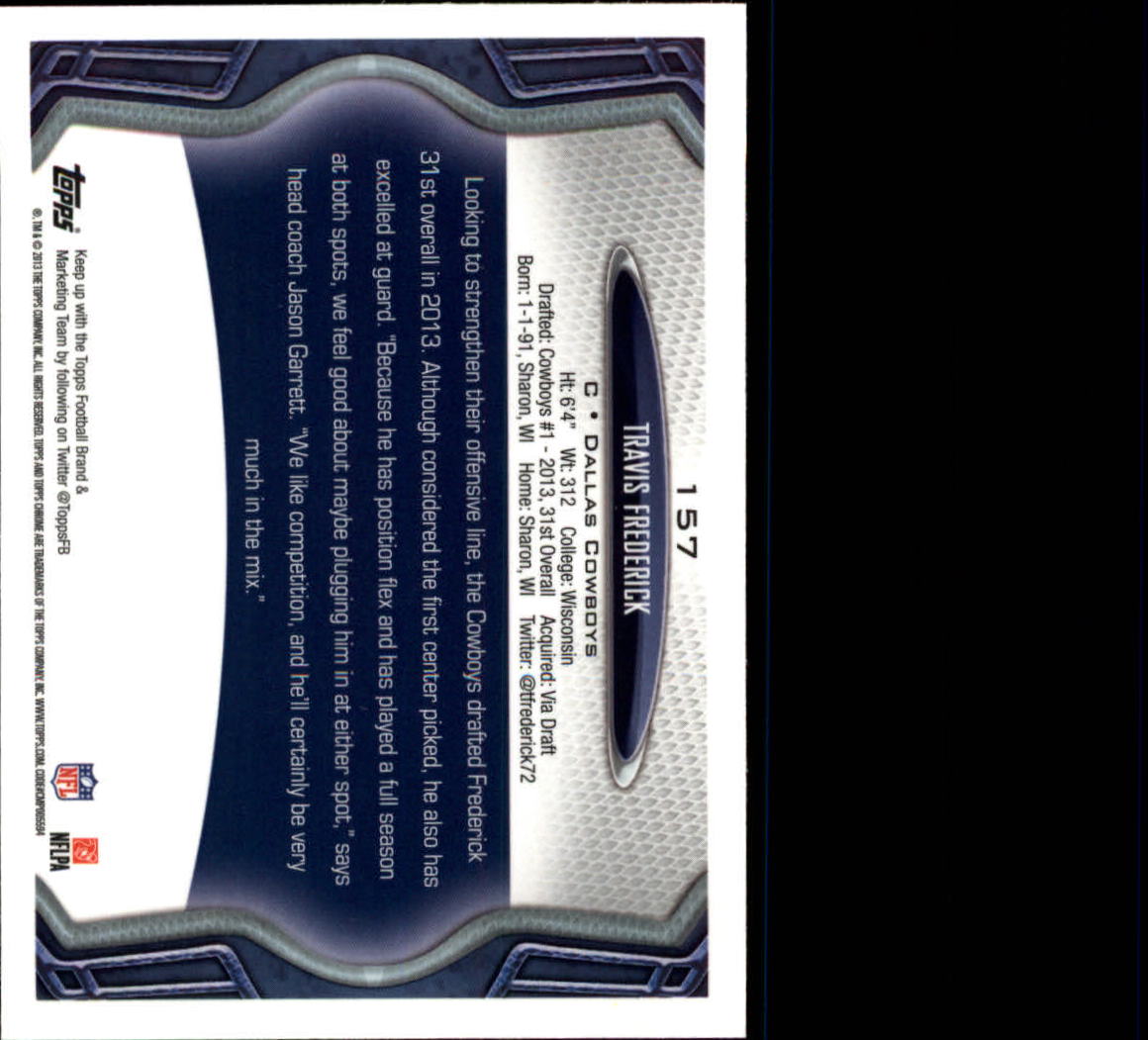 2013 Topps Chrome Football Part 1 Main Set Cards #1 to #220 - Picture 303 of 429