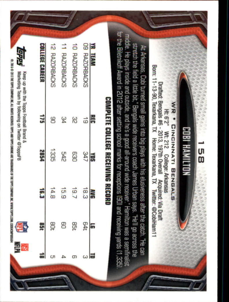 2013 Topps Chrome Football Part 1 Main Set Cards #1 to #220 - Picture 305 of 429