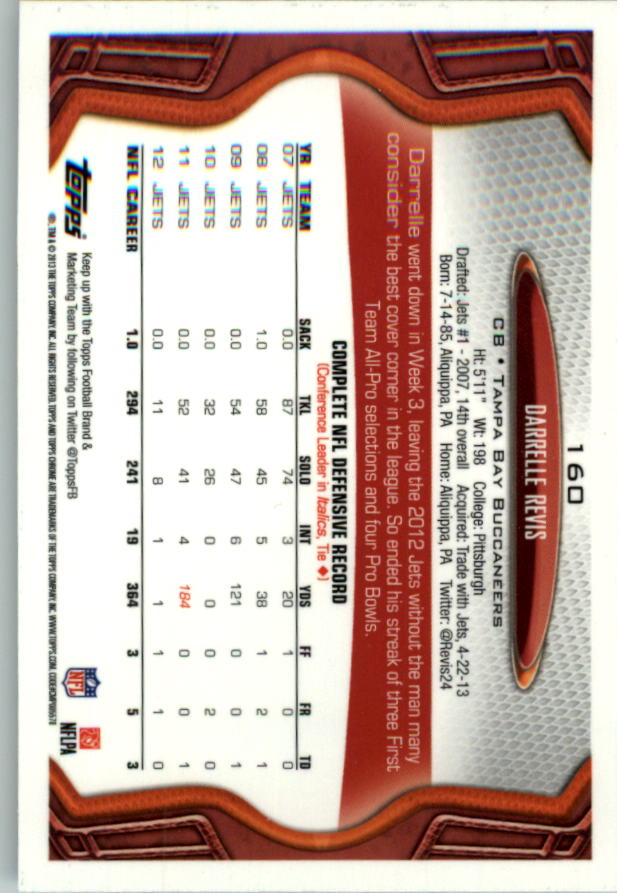 2013 Topps Chrome Football Part 1 Main Set Cards #1 to #220 - Picture 309 of 429