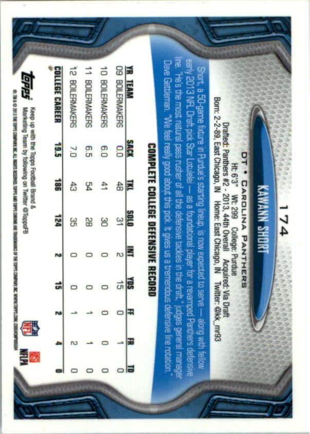 2013 Topps Chrome Football Part 1 Main Set Cards #1 to #220 - Picture 337 of 429