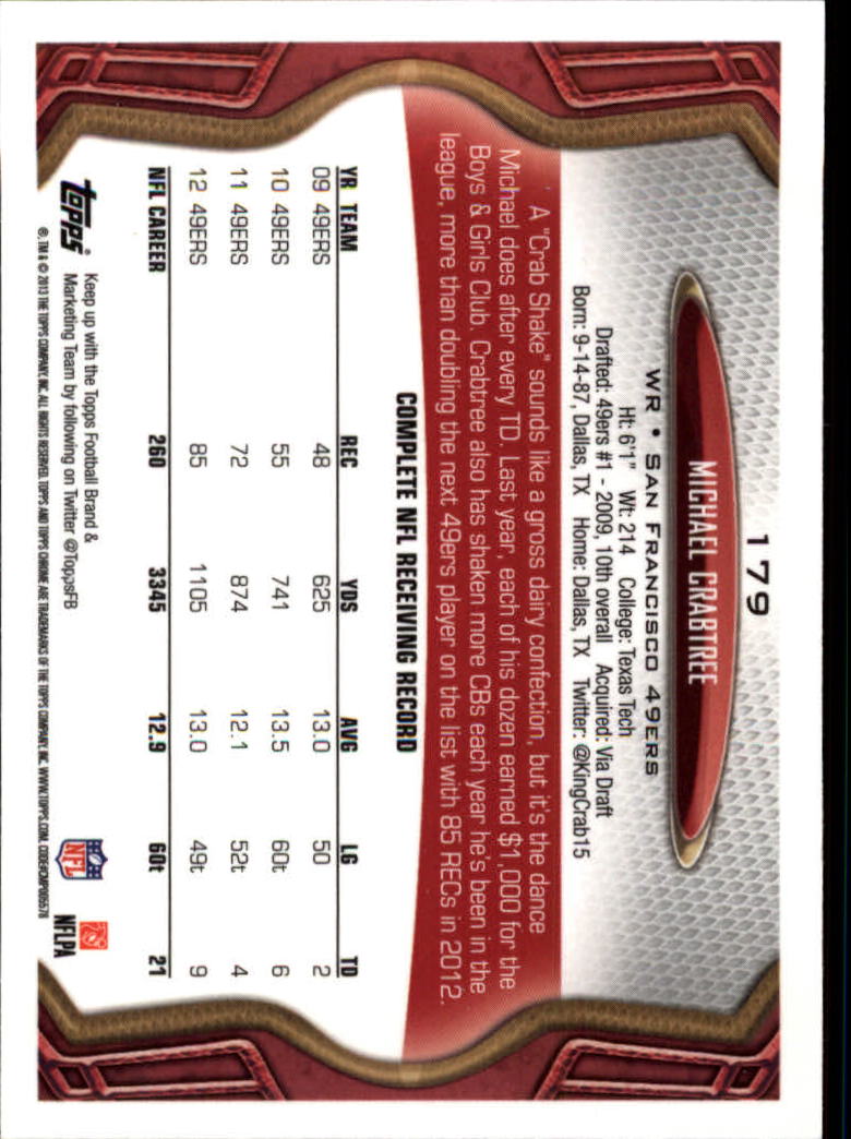2013 Topps Chrome Football Part 1 Main Set Cards #1 to #220 - Picture 347 of 429