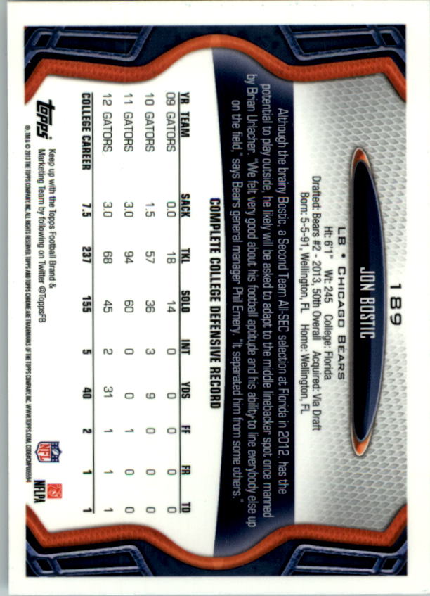 2013 Topps Chrome Football Part 1 Main Set Cards #1 to #220 - Picture 367 of 429