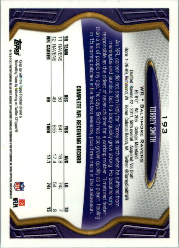 2013 Topps Chrome Football Part 1 Main Set Cards #1 to #220 - Picture 375 of 429