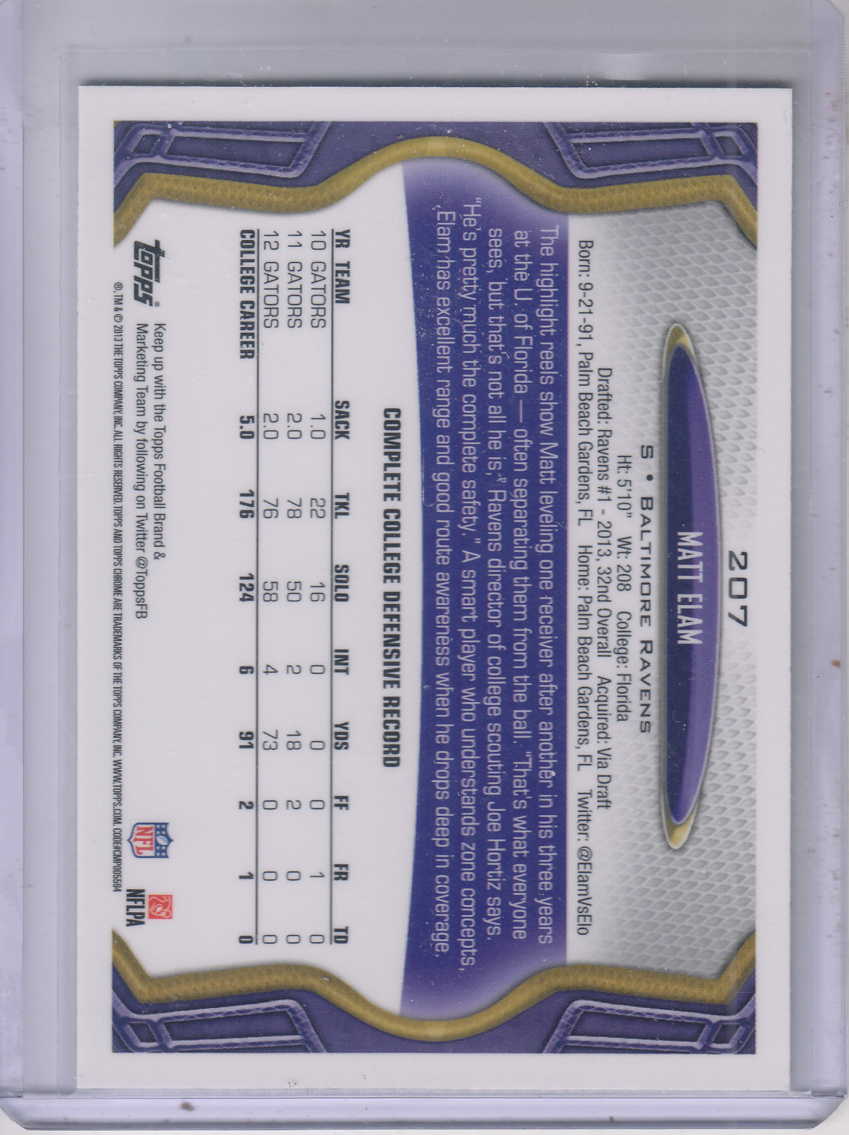 2013 Topps Chrome Football Part 1 Main Set Cards #1 to #220 - Picture 403 of 429