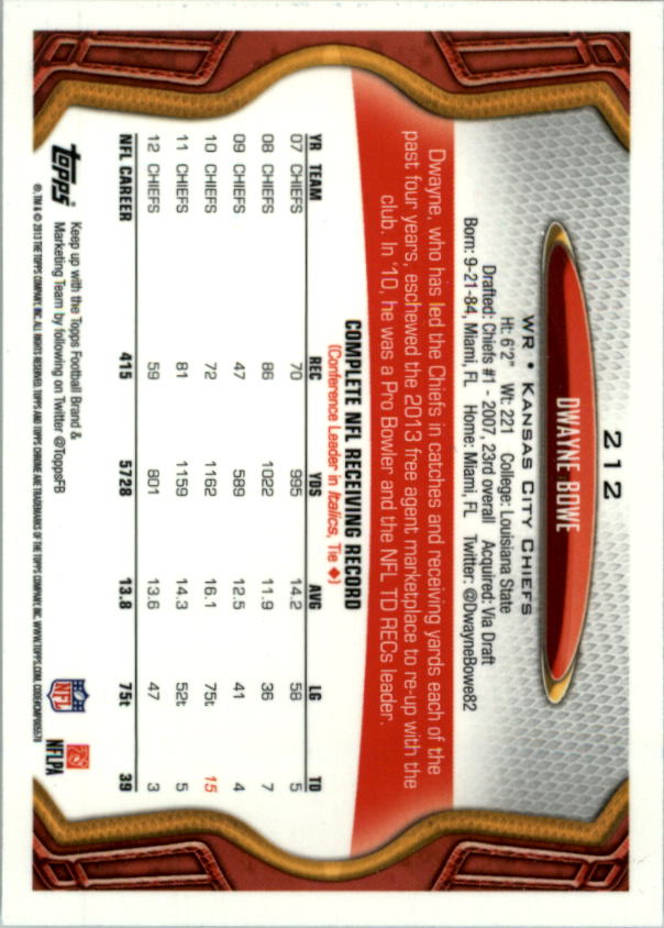 2013 Topps Chrome Football Part 1 Main Set Cards #1 to #220 - Picture 413 of 429