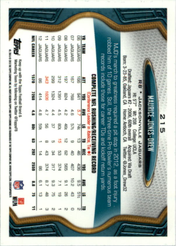 2013 Topps Chrome Football Part 1 Main Set Cards #1 to #220 - Picture 419 of 429