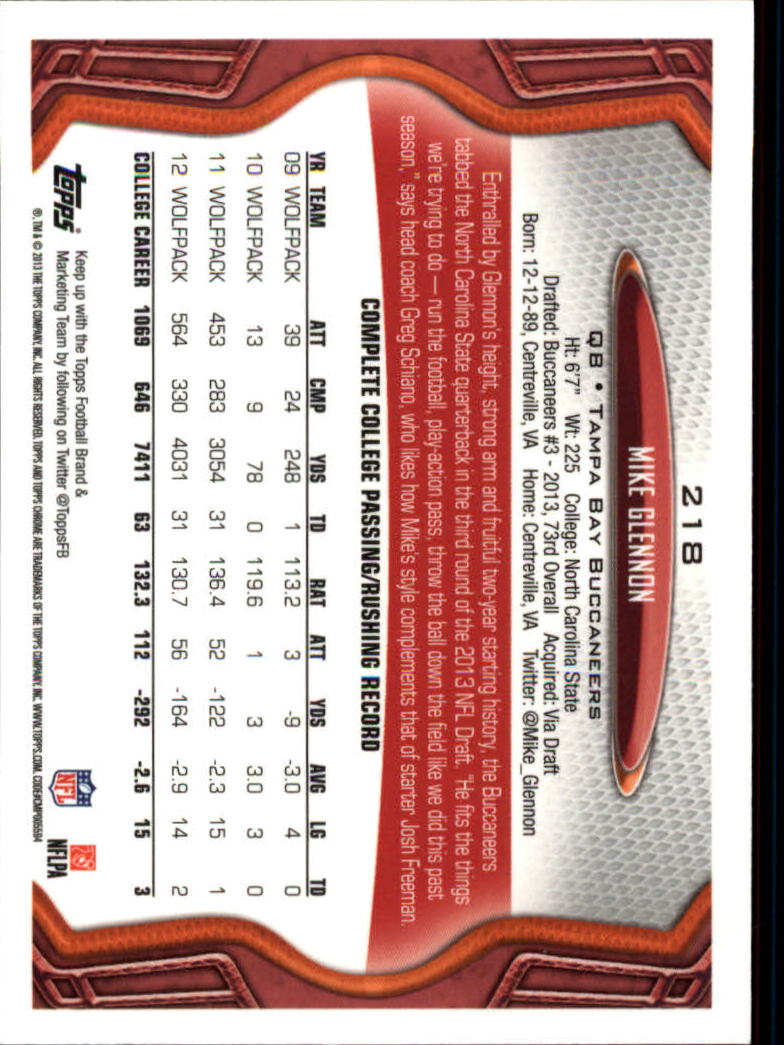2013 Topps Chrome Football Part 1 Main Set Cards #1 to #220 - Picture 425 of 429
